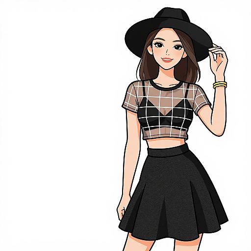 Stylish Smiling Woman in Contemporary Outfit