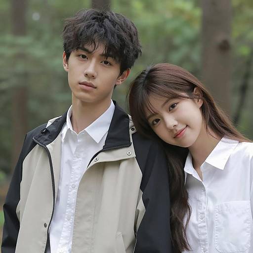 Young Couple Outdoors in Forest