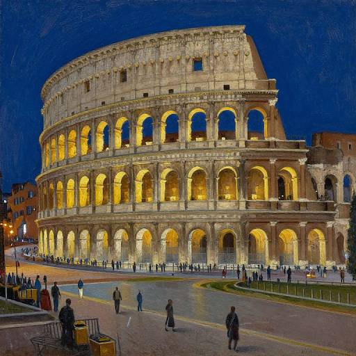 Night Life in Rome Oil Painting