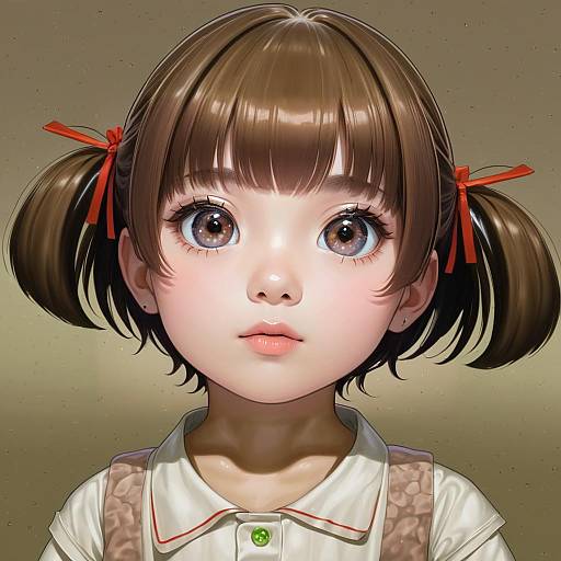 Illustration of Doujima nanako, persona in the style of Momisan