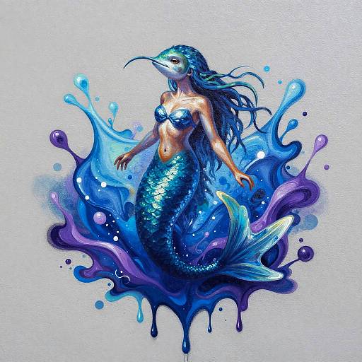 Ultra-Detailed Mermaid Siren Graffiti