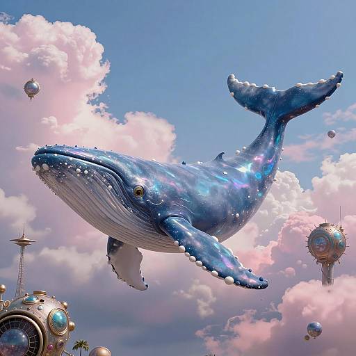 Surreal Fantasy: Dreamy Whale Sky