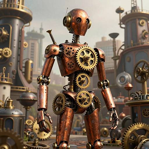 Steampunk Automaton in Gears Attire