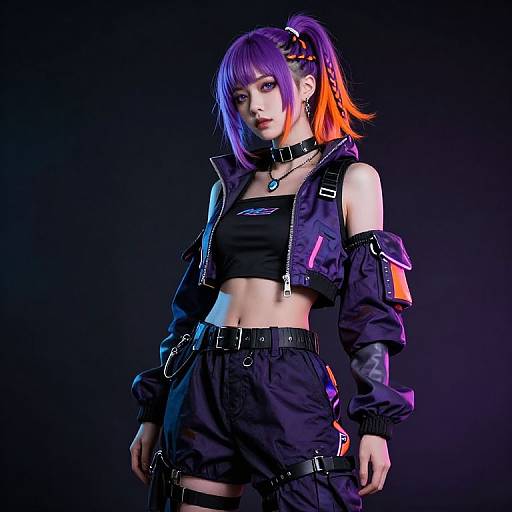 Cyberpunk Girl with Neon Accents