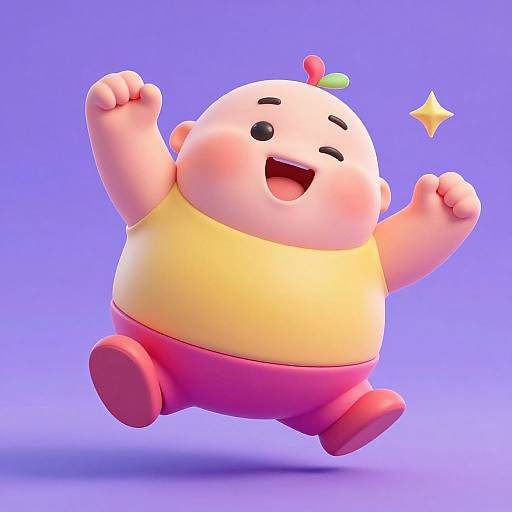 Cartoonish Jiggly Fat Folds Animation