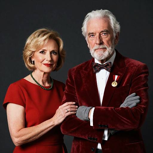 Elderly Couple Portrait in Formal Attire