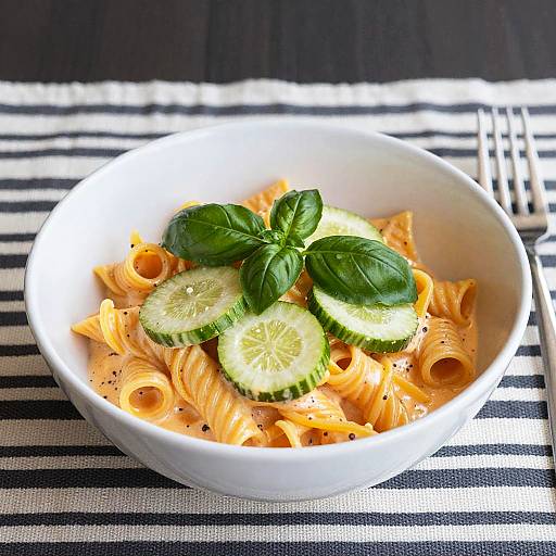 Creamy Pasta with Cucumber and Basil
