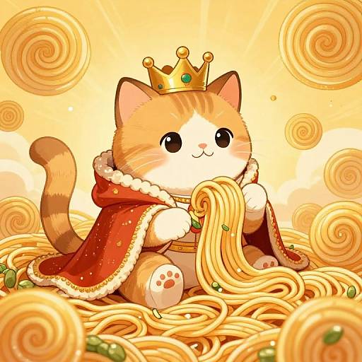 Regal Feline Among Golden Spirals