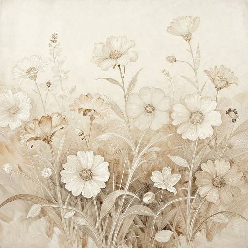 Delicate Earth Tone Floral Montage