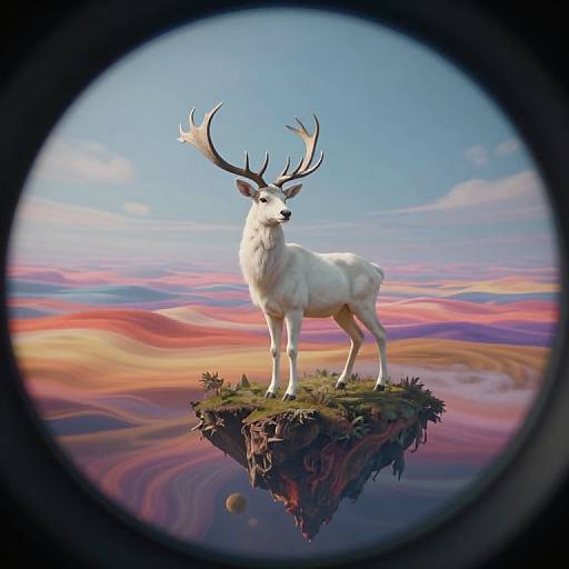 Surreal Dreamscape White Stag