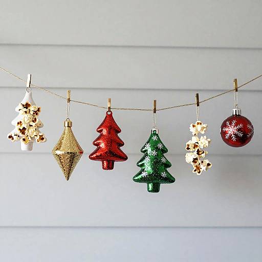 Christmas Tree with Popcorn Garlands