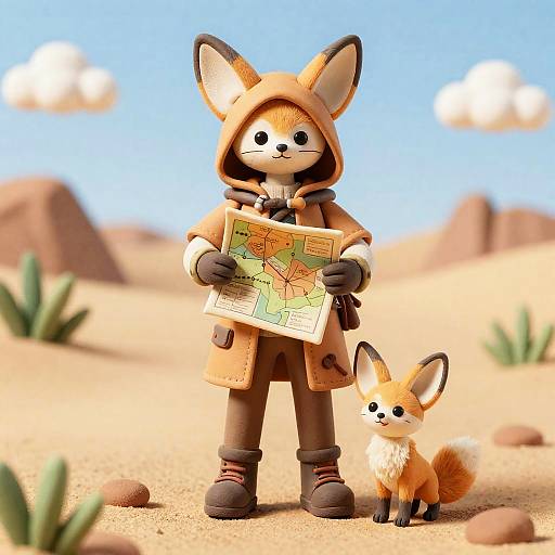 Brave Desert Scout with Fennec Pup