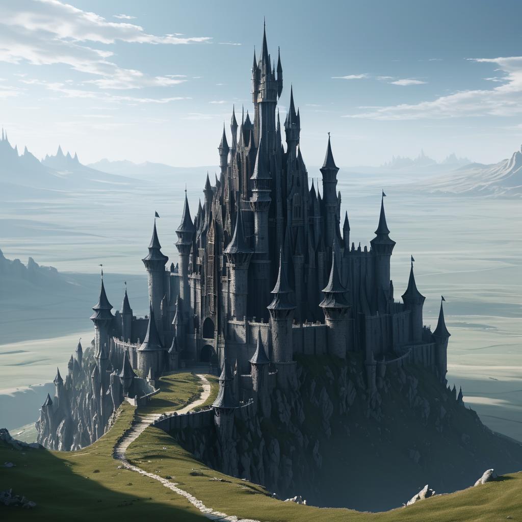 Epic Fantasy Castle in a Mysterious Landscape