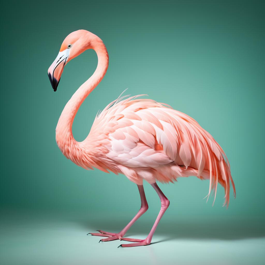 Studio Portrait of an Alien Flamingo