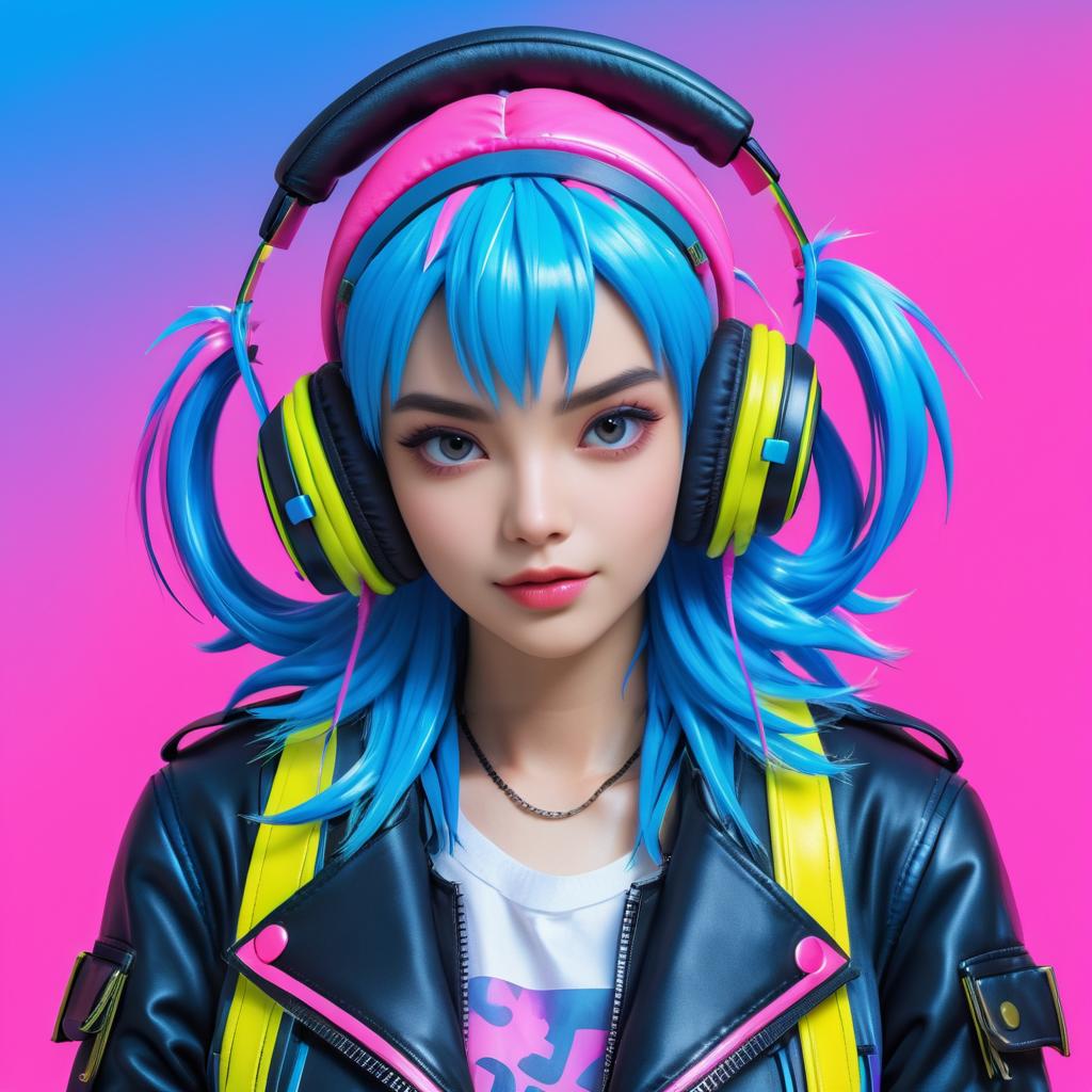 Vibrant Anime Girl Portrait with Style