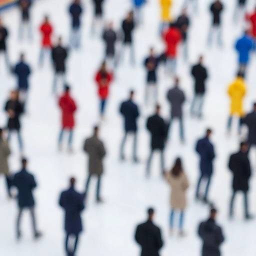 Blurry Crowd on Reflective Surface