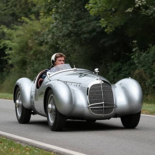 1954 Silver Mercedes-Benz W196 Race Car