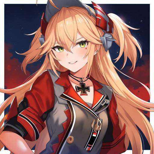 Illustration of Admiral hipper (azur lane), azur lane in the style of Kyuuso inukami