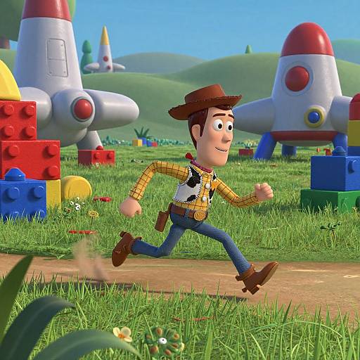 Buzz Cut Kid in Toy Garden