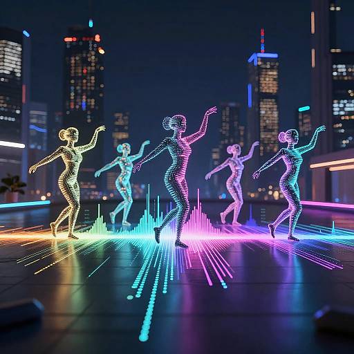 Surreal AI Dance on Futuristic Floor