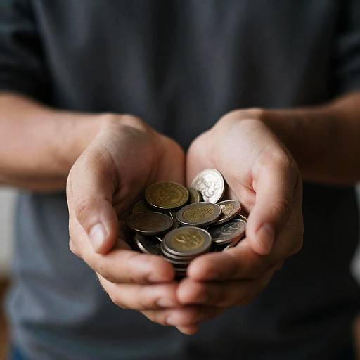 Hands Holding Coins in Cupping Gesture