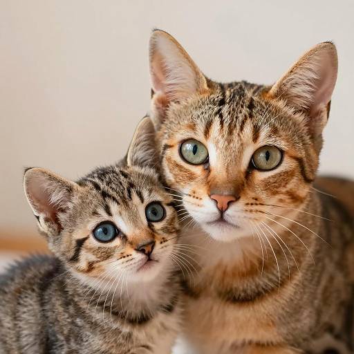 Intimate Portrait of Mother and Kitten