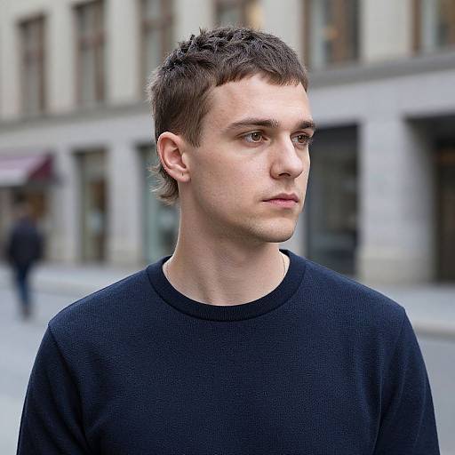 Urban Style Buzz Cut Mullet Portrait