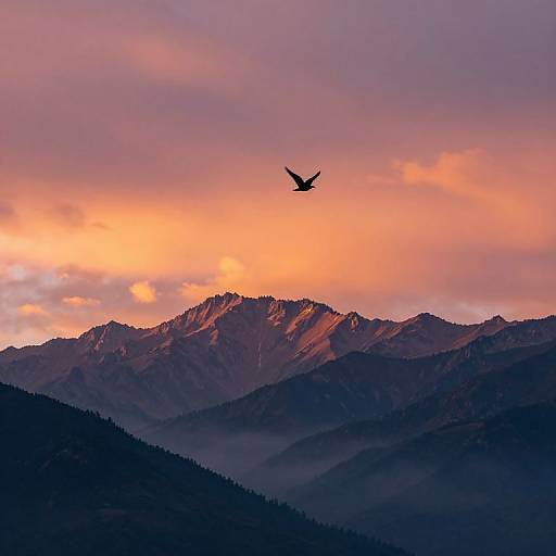 Sunset Over Majestic Mountain Peaks