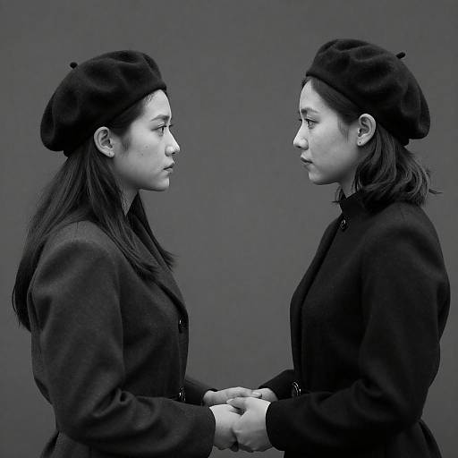 Intimate Portrait of Two Women in Profile