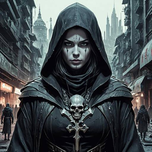 Dystopian Necromancer in Hooded Cloak