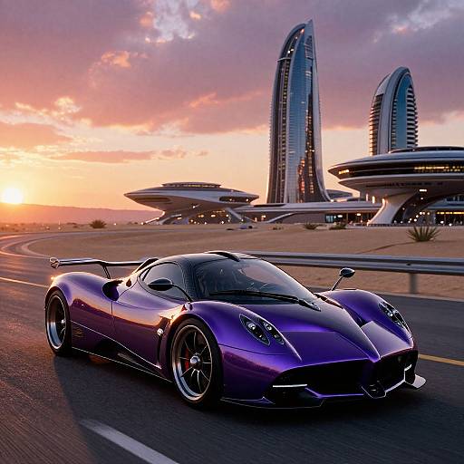 Futuristic Flying Pagani in Desert