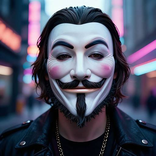 Cyberpunk Rebel Portrait with Neon Glow