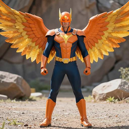 Vibrant Phoenix Superhero Costume Design