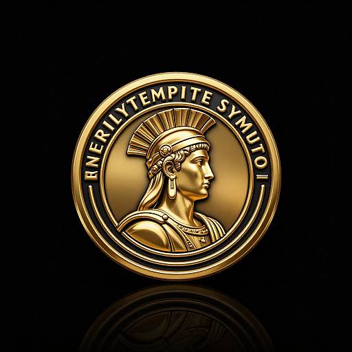 Golden Roman Empire Ring Flash Logo