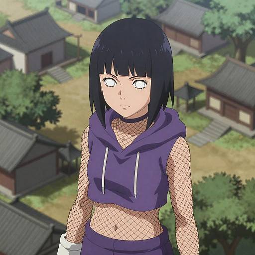 Isometric Anime Girl in Leaf Village