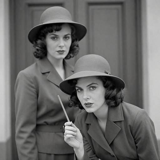 1940s Black-and-White Fashion Portrait