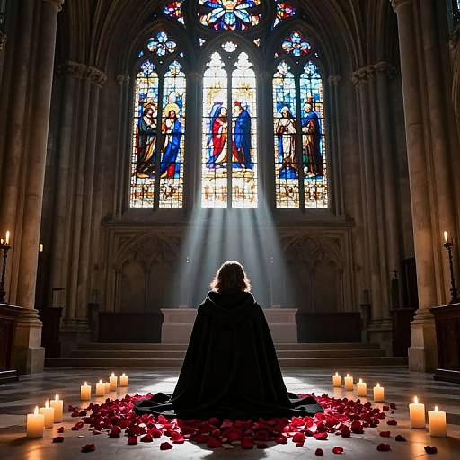 Gothic Cathedral Mystical Scene