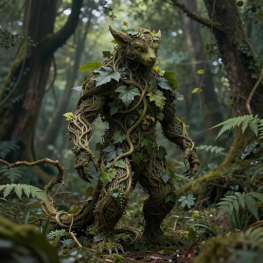 Mysterious Forest Creature in Romantic Style
