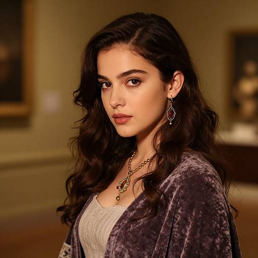 Elegant Vintage Portrait of Youthful Woman