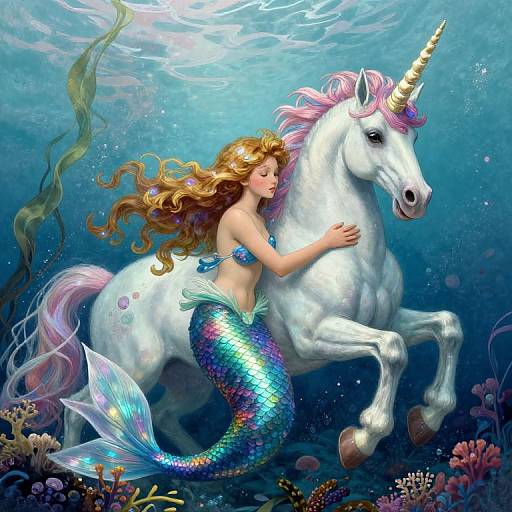 Magical Underwater Mermaid and Unicorn