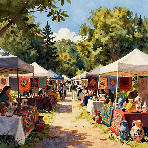 Bohemian Market Tattoo Art Landscape