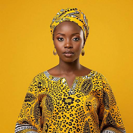 Wolof Woman in Vibrant Yellow Turban