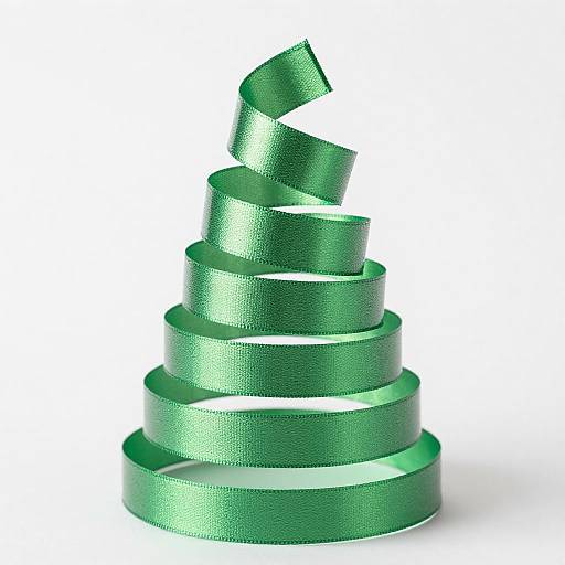 Vivid Green Ribbon Christmas Tree Art