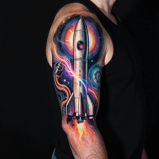 Space Rocket Tattoo Sleeve