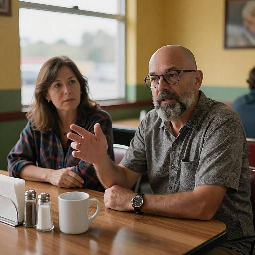 Middle-Aged Couple in a Diner Setting