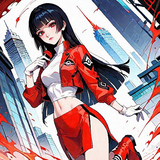 Psychic Sabrina in Red Urban Pose