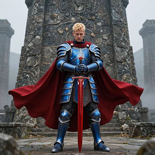 Epic Warrior with Glowing Armor