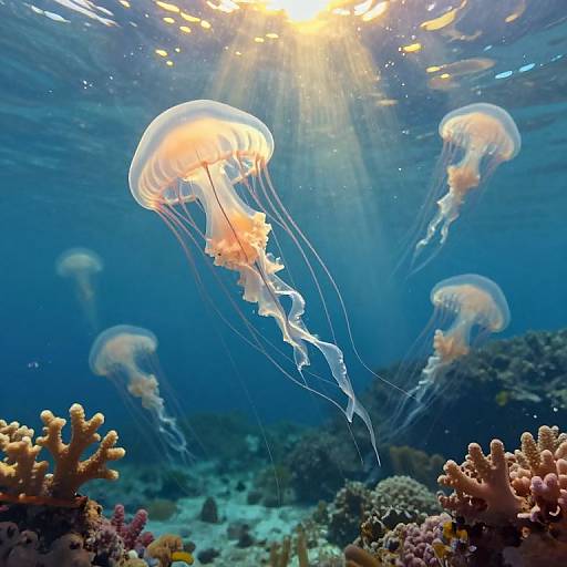 Underwater Impressionist Jellyfish Ballet