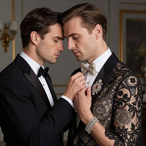 Elegant Couple Sharing Intimate Moment