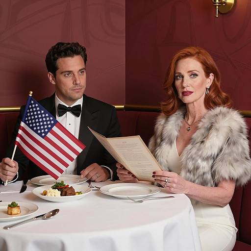 Elegant Dinner Scene in Restaurant Booth